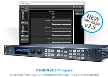 AJA annuncia la disponibilità del nuovo firmware v2.5 per FS-HDR