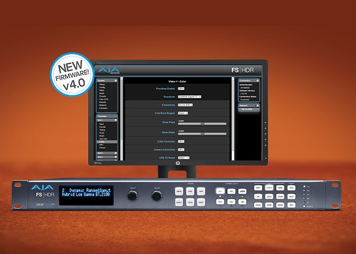 AJA FS-HDR v4.0 introduce il nuovo Colorfront Engine TV-Mode, e la LUT BBC HLG v1.4