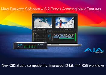 AJA presenta il software desktop e l'SDK v16.2 con miglioramenti RGB a 12 bit