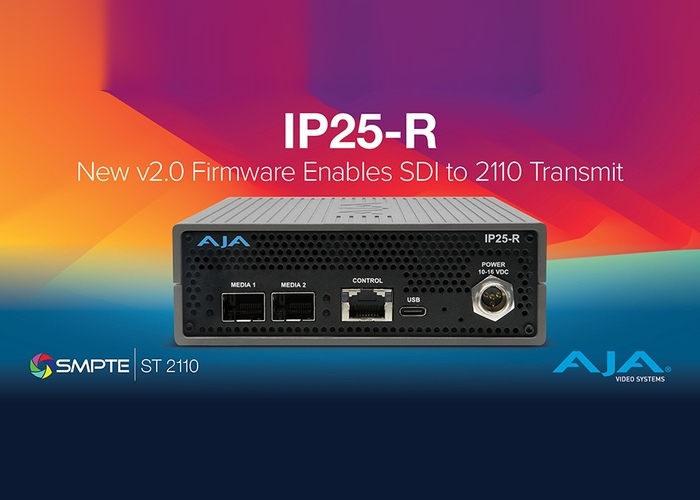 AJA annuncia l'aggiornamento v2.0 dell'IP25-R con conversione da 12G-SDI a SMPTE ST 2110