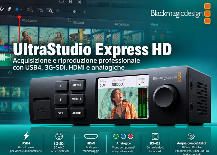Blackmagic Design presenta UltraStudio Express HD: acquisizione e riproduzione professionale con USB4